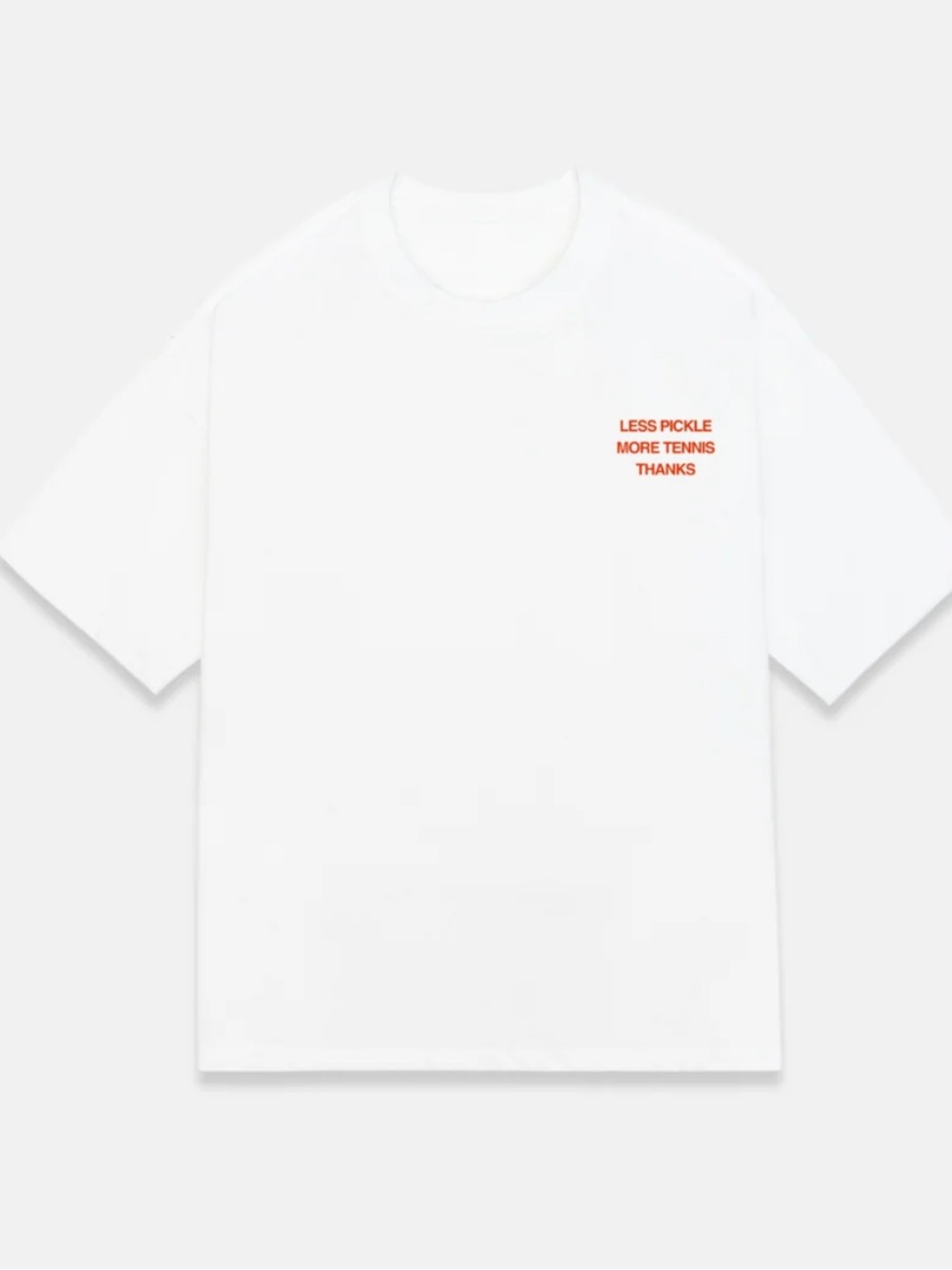 NWT White Graphic Crewneck T-Shirt - Less Pickle More Tennis